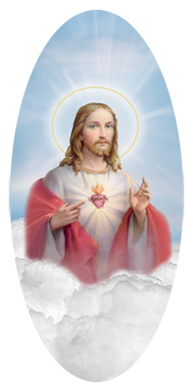 Sacred Heart Clouds Blue